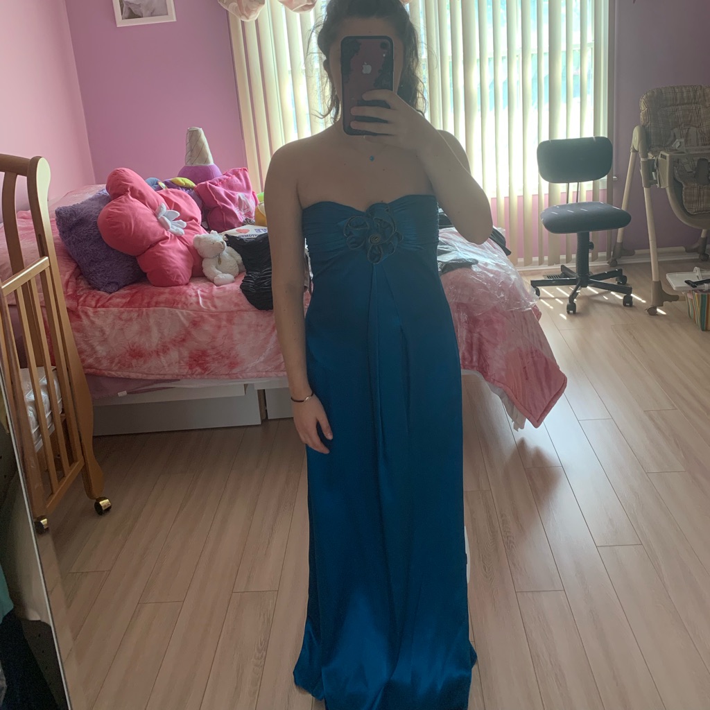 Full Length Teal Formal Dress